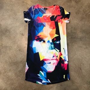 RAD fractal geometric dress w face design.